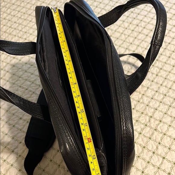 Mclein Black Leather Men's Briefcase - Picture 3 of 12